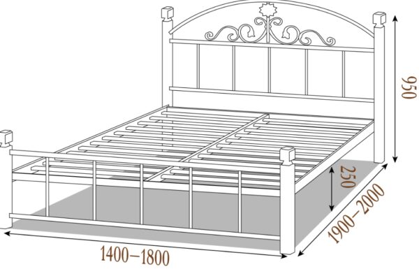 Кровать «Кассандра» на деревянных ногах, купить по приемлемой цене, с доставкой. 1