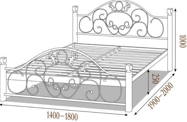 Кровать «Франческа» на деревянных ногах, купить по хорошей цене. 1