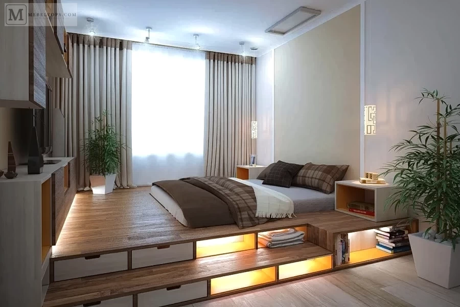 Подиум-кровати – все про оснащение, размещение, особенности и конструкции