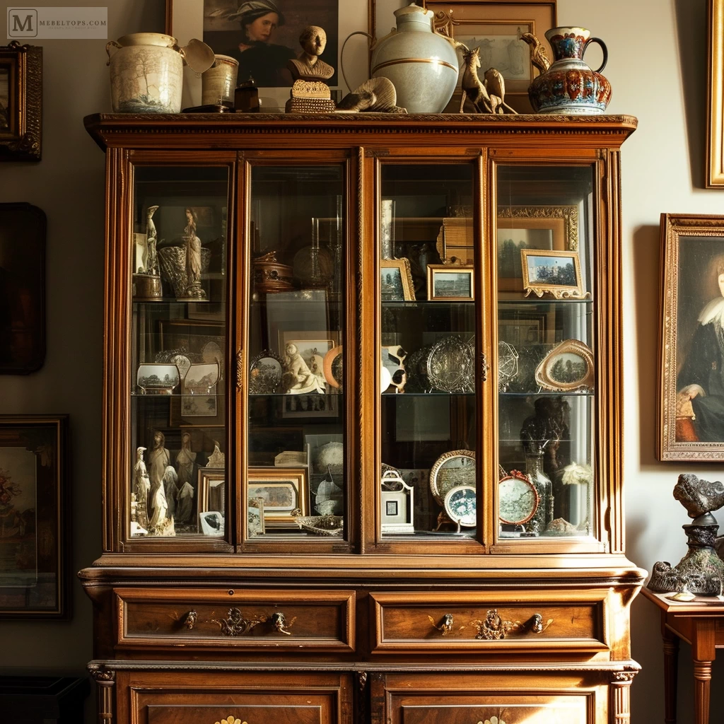 Мебельные витрины - Vintage wooden display cabinets with art and antique ab fc bd fcadce _1 - 15.01.22 №080 - mebeltops.com