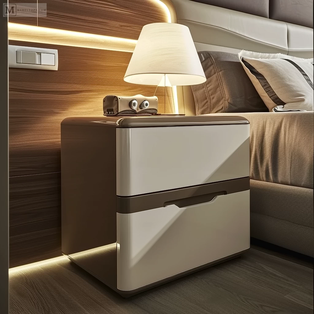 Прикроватные тумбы - Bedside table with a glossy finish style raw st ee ca fb af fd - 15.01.24 №0006 - mebeltops.com