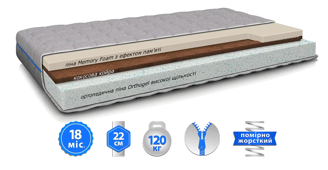 Матрац ORTHOPEDIC COMFORT (ОРТОПЕДИК КОМФОРТ) - фото товара украинского мебельного магазина mebeltops.com 1