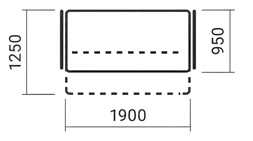 Прямой диван Книжка (бок ЛДСП) 2025 №02 - товар mebeltops.com