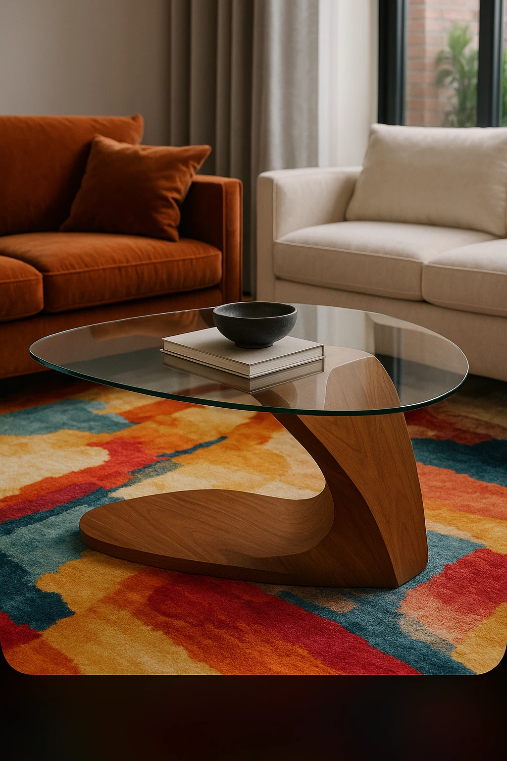 Асимметричный столик в интерьере №005 журнальный столик фото mebeltops.com