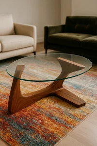 Асимметричный столик в интерьере №006 журнальный столик фото mebeltops.com