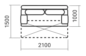 Прямой диван Венеция №03 - товар mebeltops.com
