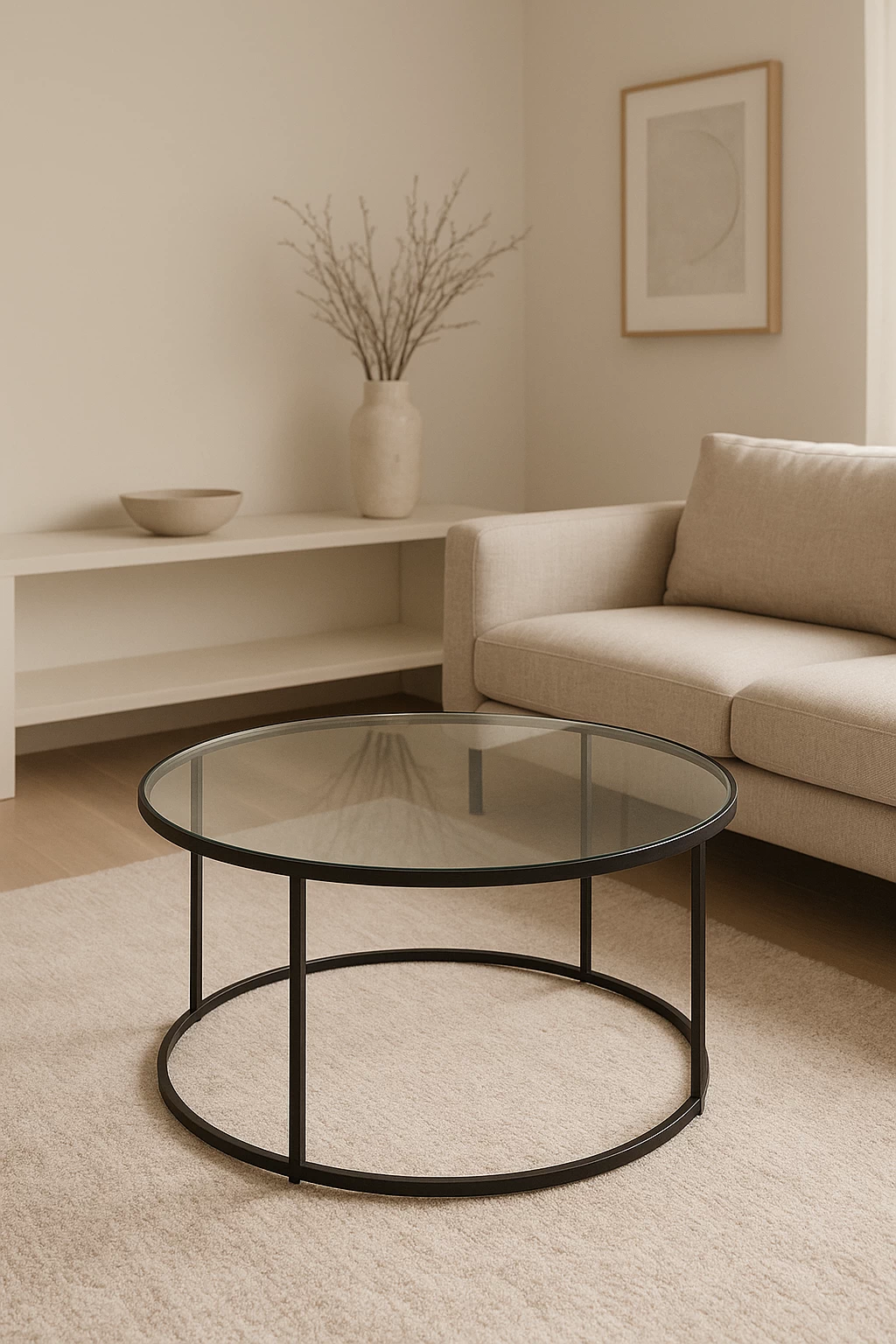 Стеклянный столик в гостиной №001 журнальный столик фото mebeltops.com