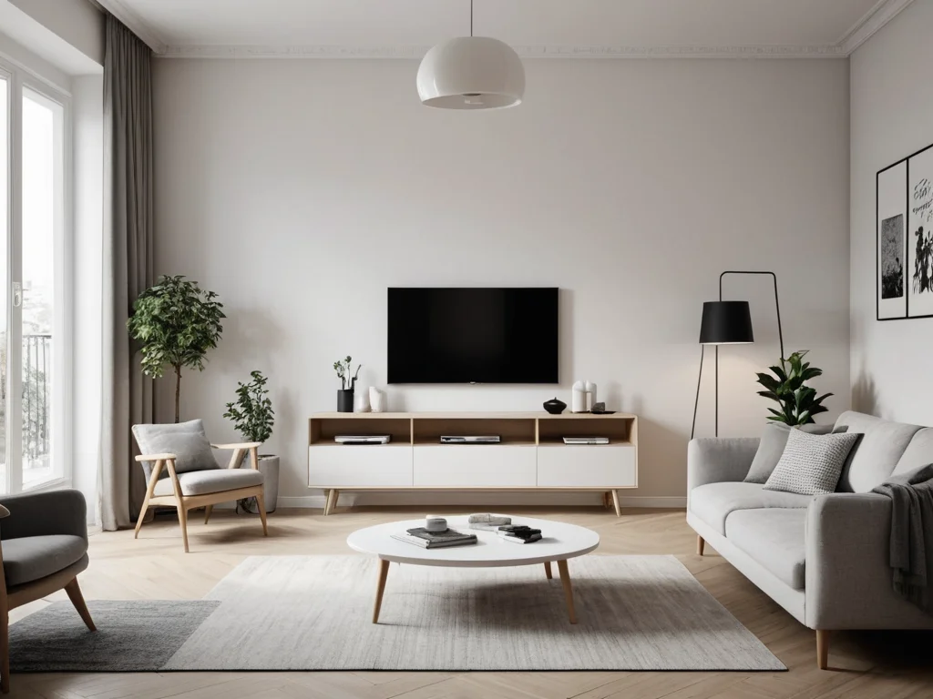 Белые ТВ-тумбы: стиль и уход