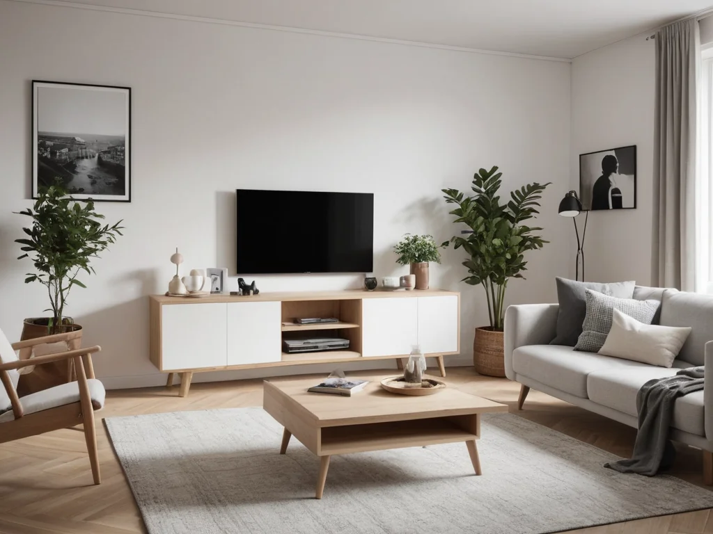 Белые ТВ-тумбы: стиль и уход
