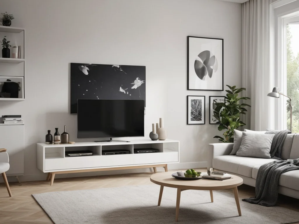 Белые ТВ-тумбы: стиль и уход