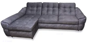Угловой диван Техас в сложенном виде, серый цвет, вид спереди