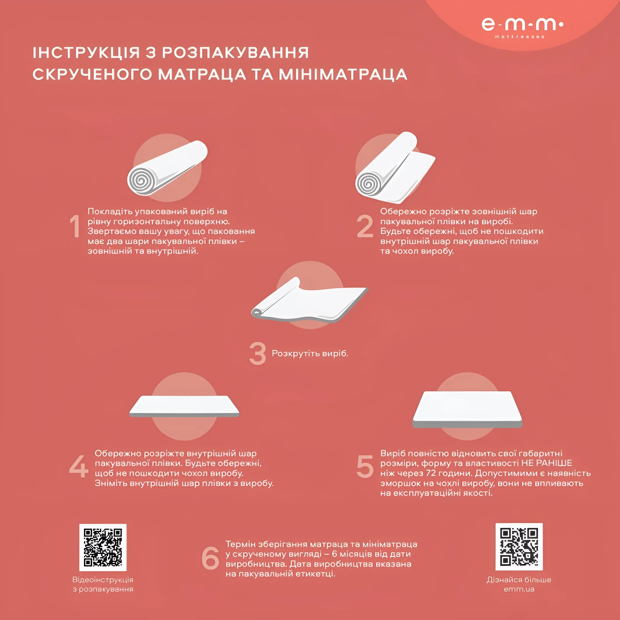 Инструкция по распаковке матраса или топпера Sweets Caramel от e-m-m mattresses: пошаговое руководство с иллюстрациями.