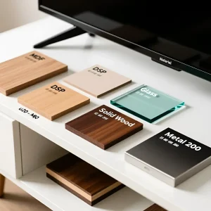 Сравнительный анализ материалов для ТВ-тумб: МДФ, ДСП, массив дерева, стекло и металл. Выбор идеального варианта.