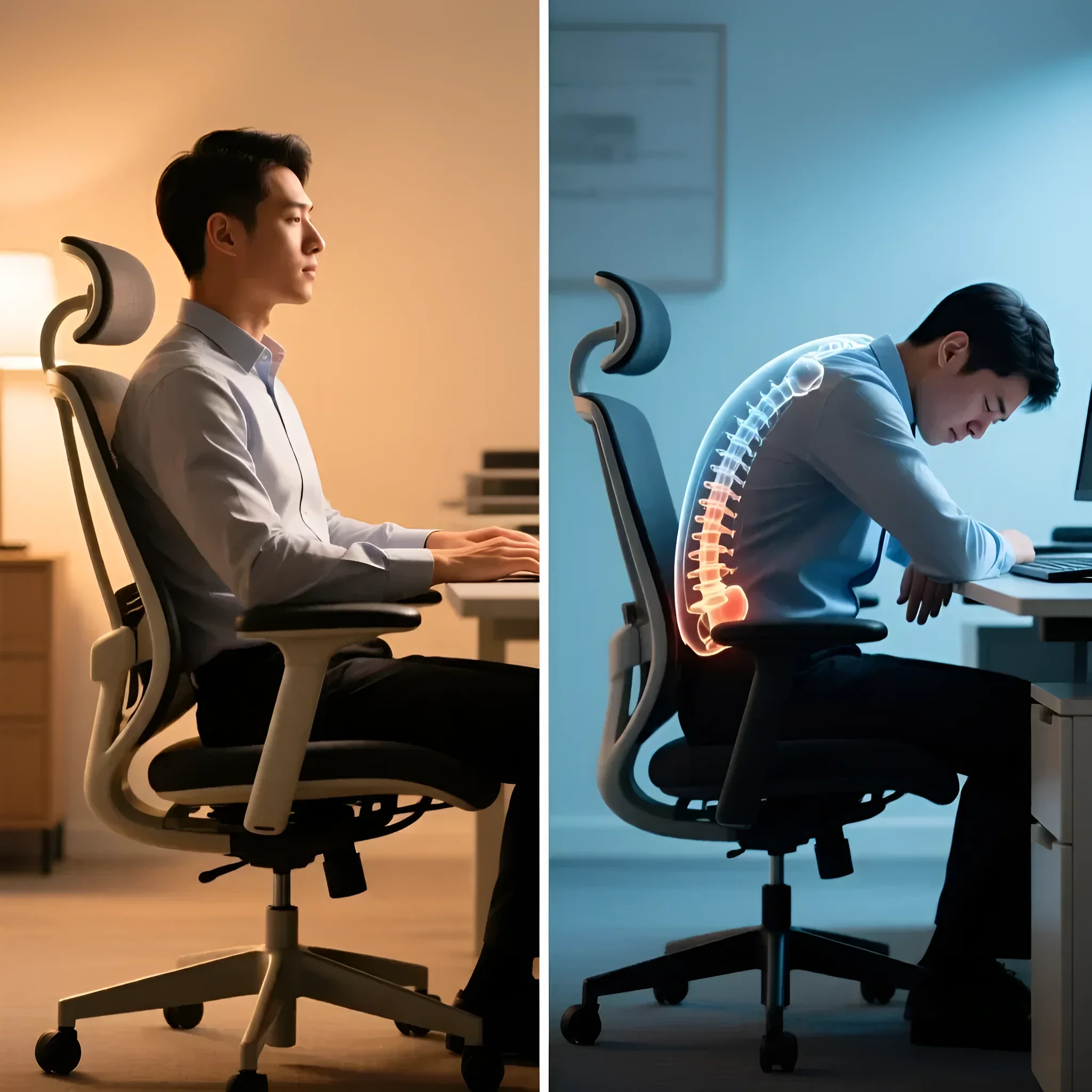 Сравнение эргономичного кресла и его влияния на осанку: правильная поддержка спины против сутулости и болей. Выбор кресла.