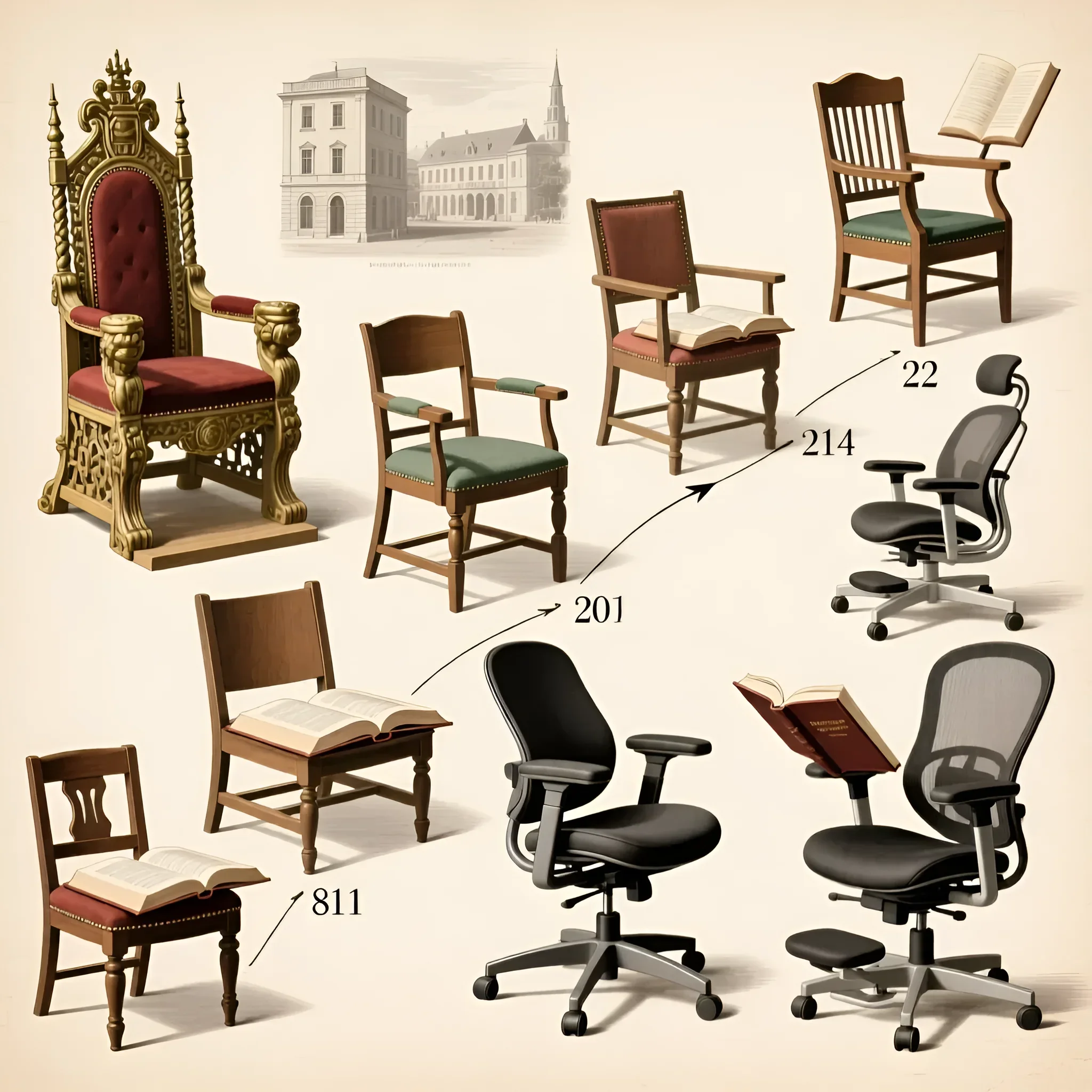 Коллаж из восьми кресел для чтения разных стилей и цветов, представленных в онлайн-магазине Decruser. Идеально для выбора.