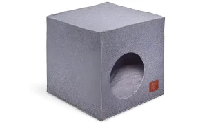 Серый домик для кошек и собак Pet House из ткани, современный дизайн, уютное место для отдыха питомца, MebelTops.