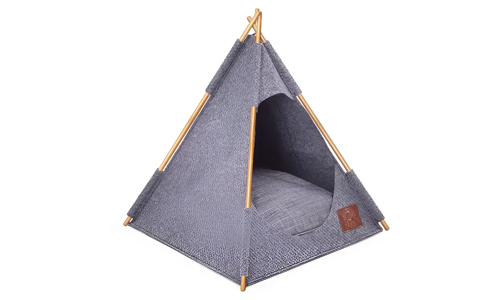 Серый домик-вигвам для кошек и собак Hovel от MebelTops.com, уютное место для отдыха питомца, современный дизайн.