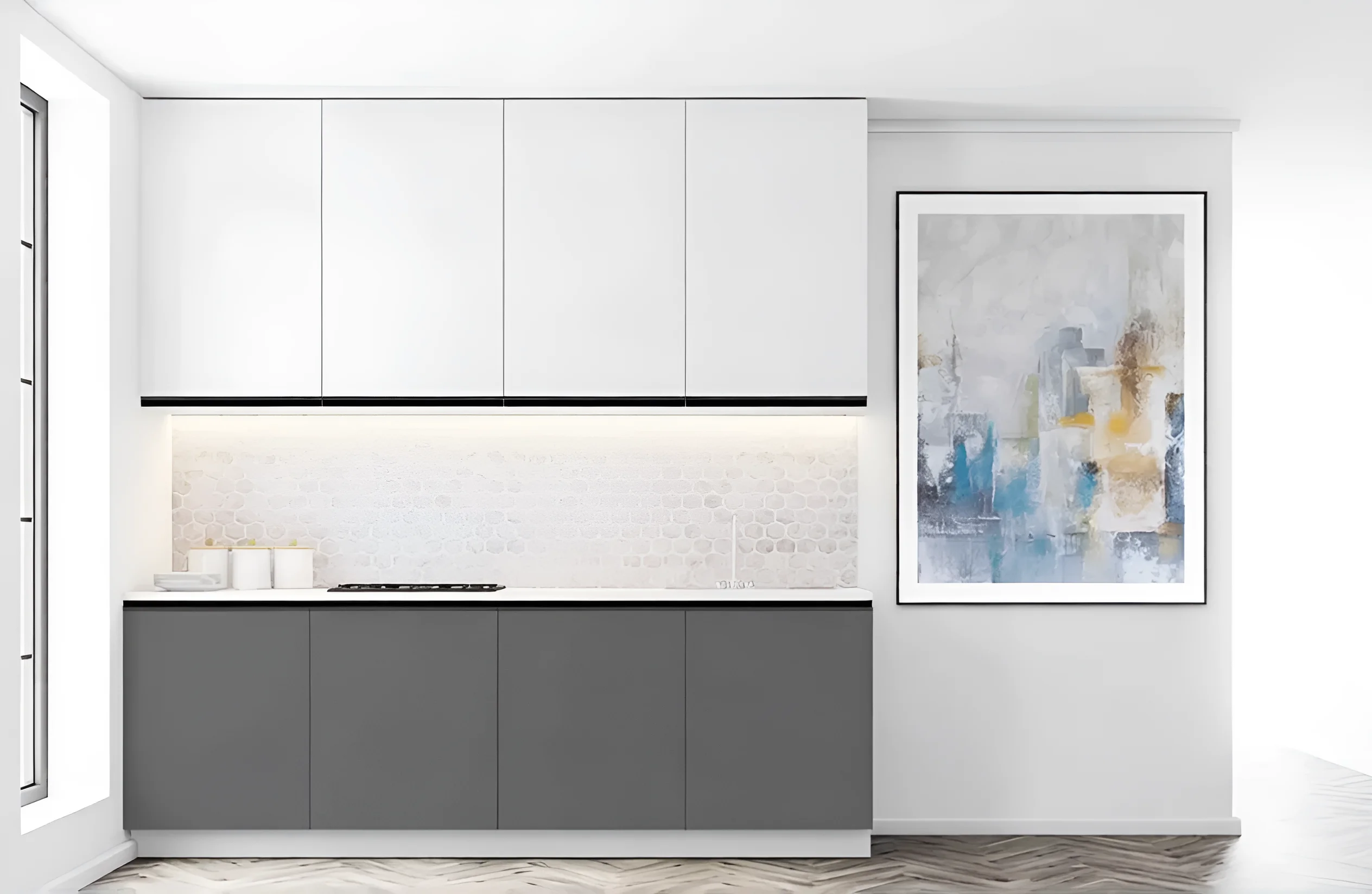 Готовая кухня "Тренд" 2900мм в темно-сером цвете: современный дизайн, функциональность и стильное решение для вашей кухни. Купить онлайн.