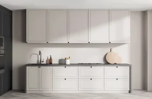 Белая кухонная мебель "Атланта" 4,2 метра, крашеный МДФ, современный дизайн, угловая кухня, фото интерьера кухни.