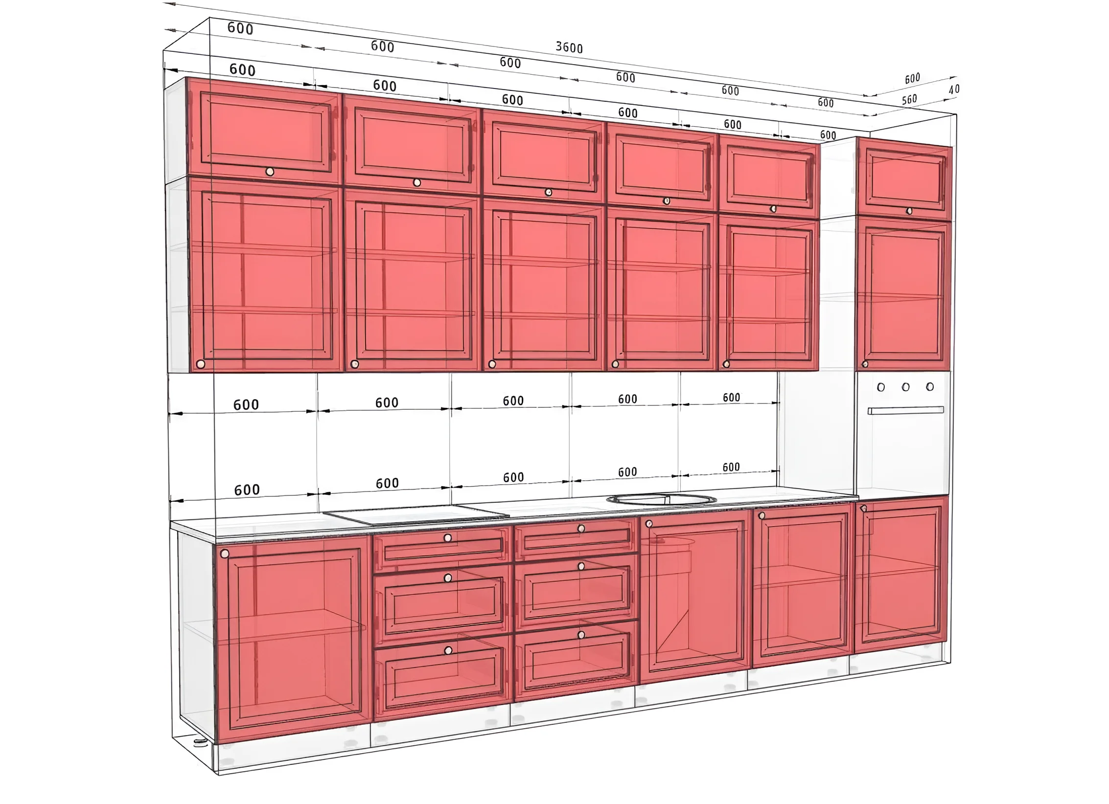 Кухня Атланта 3.6 метра, крашеный МДФ, цвет кофе с молоком, современный дизайн, угловая кухня, модульная кухня, MebelTops.