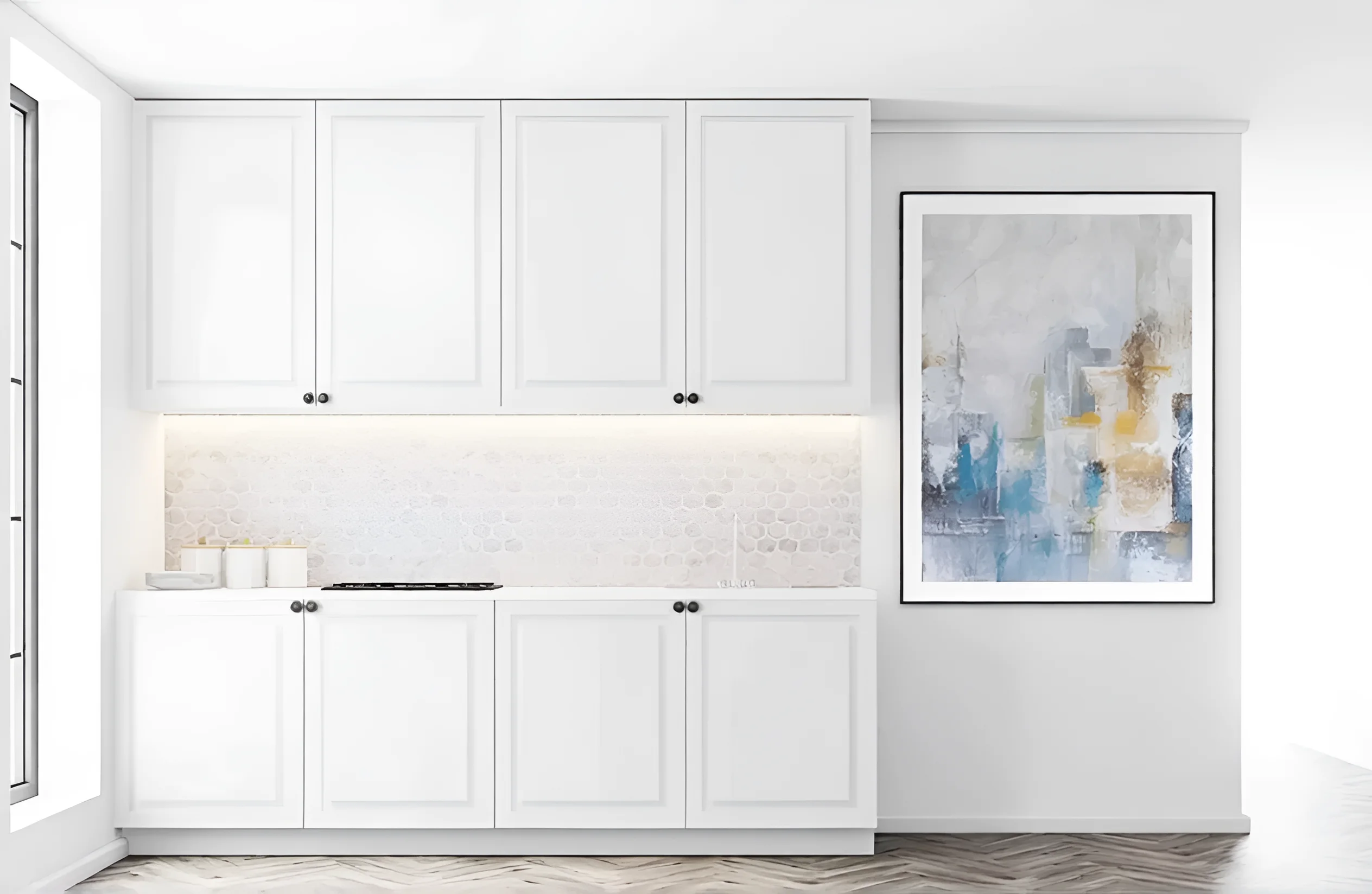 Белая угловая кухня "Диамант" 3,4х1,6 метра: современный дизайн, функциональность и элегантность для вашего дома. Купить онлайн.