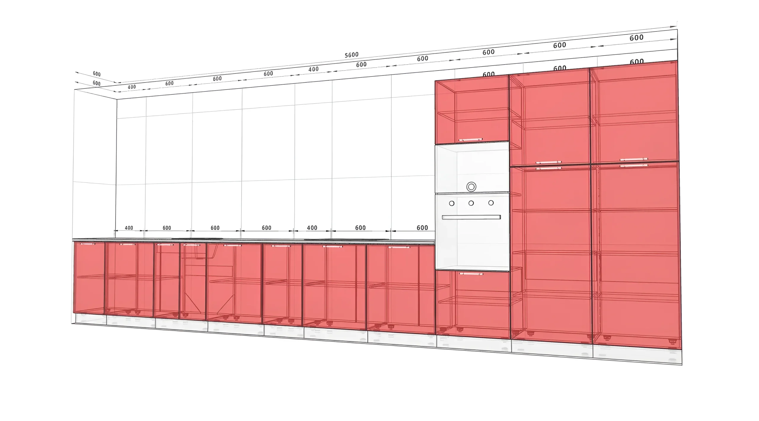 Кухня Лофт 5600мм с островом, цвет кофе с молоком, крашеный МДФ, современный дизайн, угловая кухня, визуализация интерьера кухни.