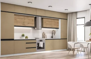 Кухня матовая "Sigma ручка" 4,2м в белом и дубе золотом: современный дизайн, функциональность и элегантность для вашего дома.