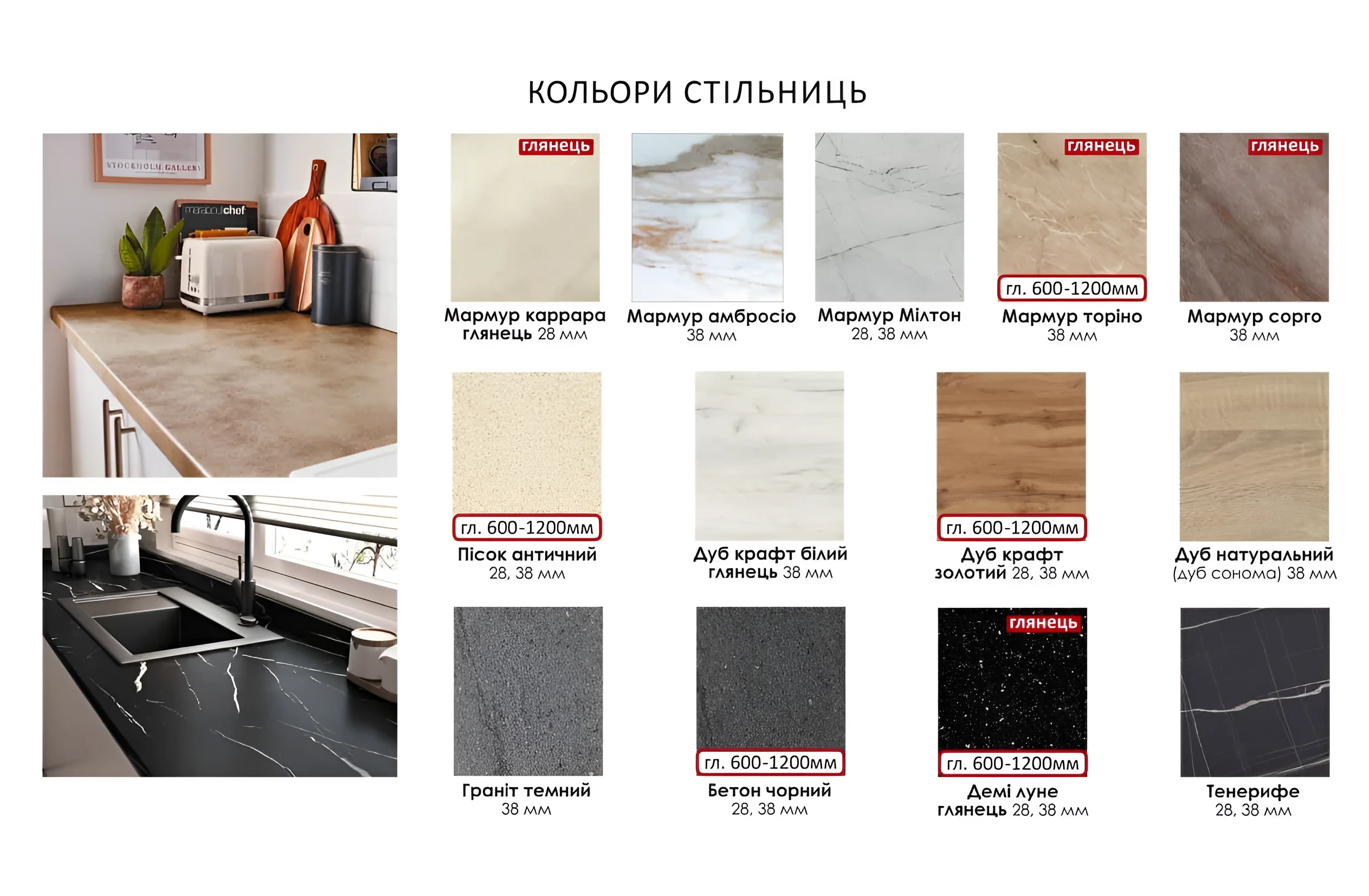 Кухня под заказ в стиле хай-тек, длина 3.6м, цвет графит, с цветной печатью на фасадах, современные материалы и фурнитура.