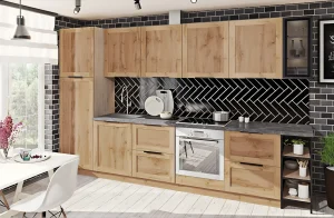 Кухня посекционная "Престиж" 3.3 метра в цвете дуб золотой: стильный дизайн, функциональность и высокое качество от MebelTops.