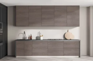 Прямая кухня "Эко" 2400 мм в цвете дуб трюфель, современный дизайн, кухонный гарнитур для маленькой кухни, MebelTops.