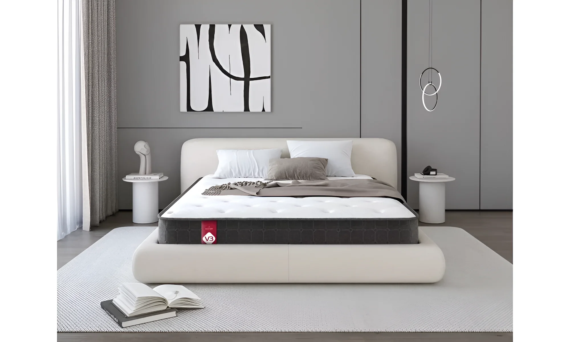 Матрас Come-For Victory V 3 в современном интерьере спальни: ортопедический матрас, комфортный сон, качественные материалы.