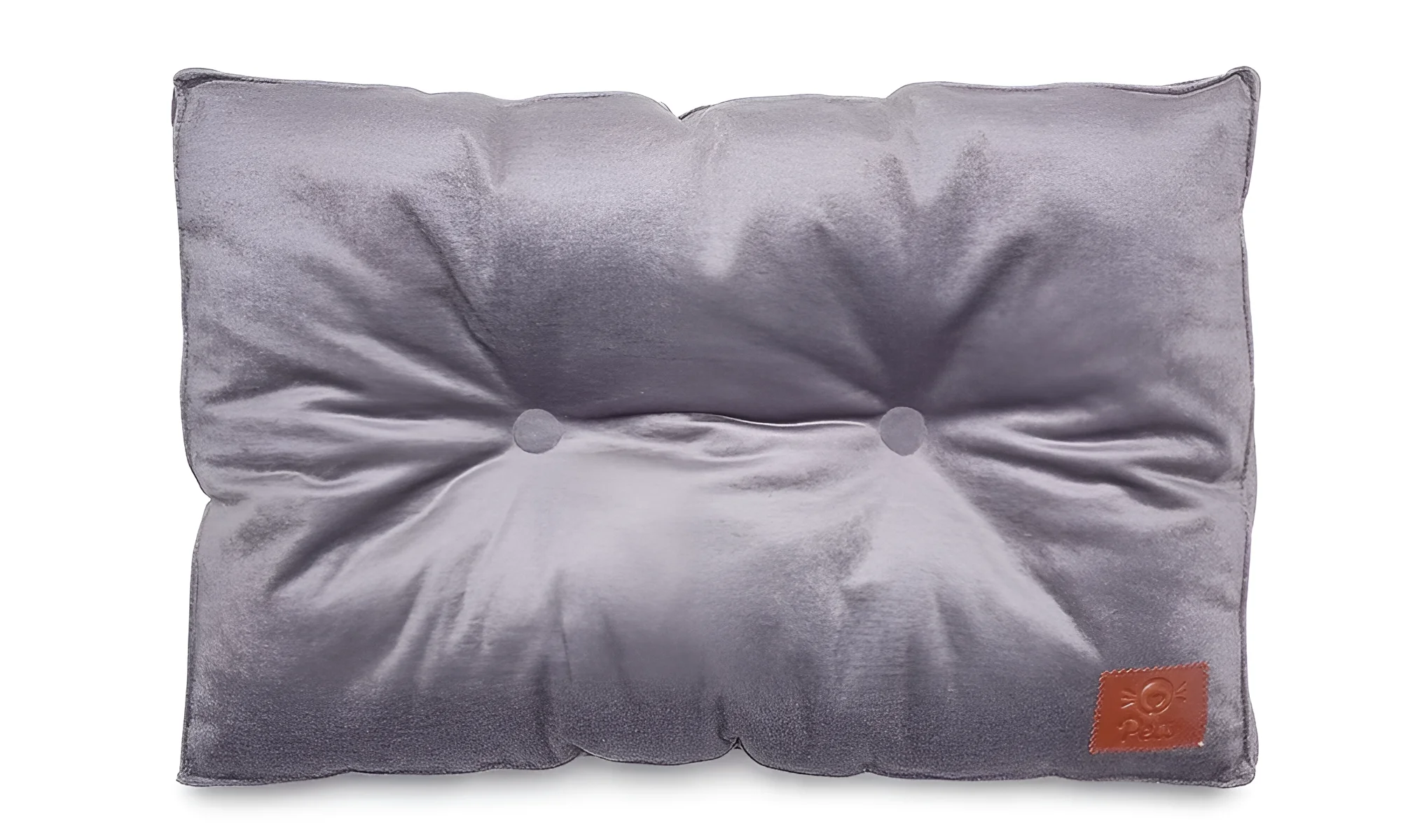 Серый велюровый лежак для кошек и собак Joy - удобная подушка для отдыха питомца, мягкая и стильная.