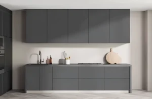 Современная черная прямая секционная кухня "Эко" 2 метра, стильный дизайн, функциональное пространство, купить в MebelTops.