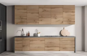 Современная прямая кухня "Эко" 350 см в белом и дубе золотом, стильный дизайн, функциональная планировка, качественная мебель для дома.