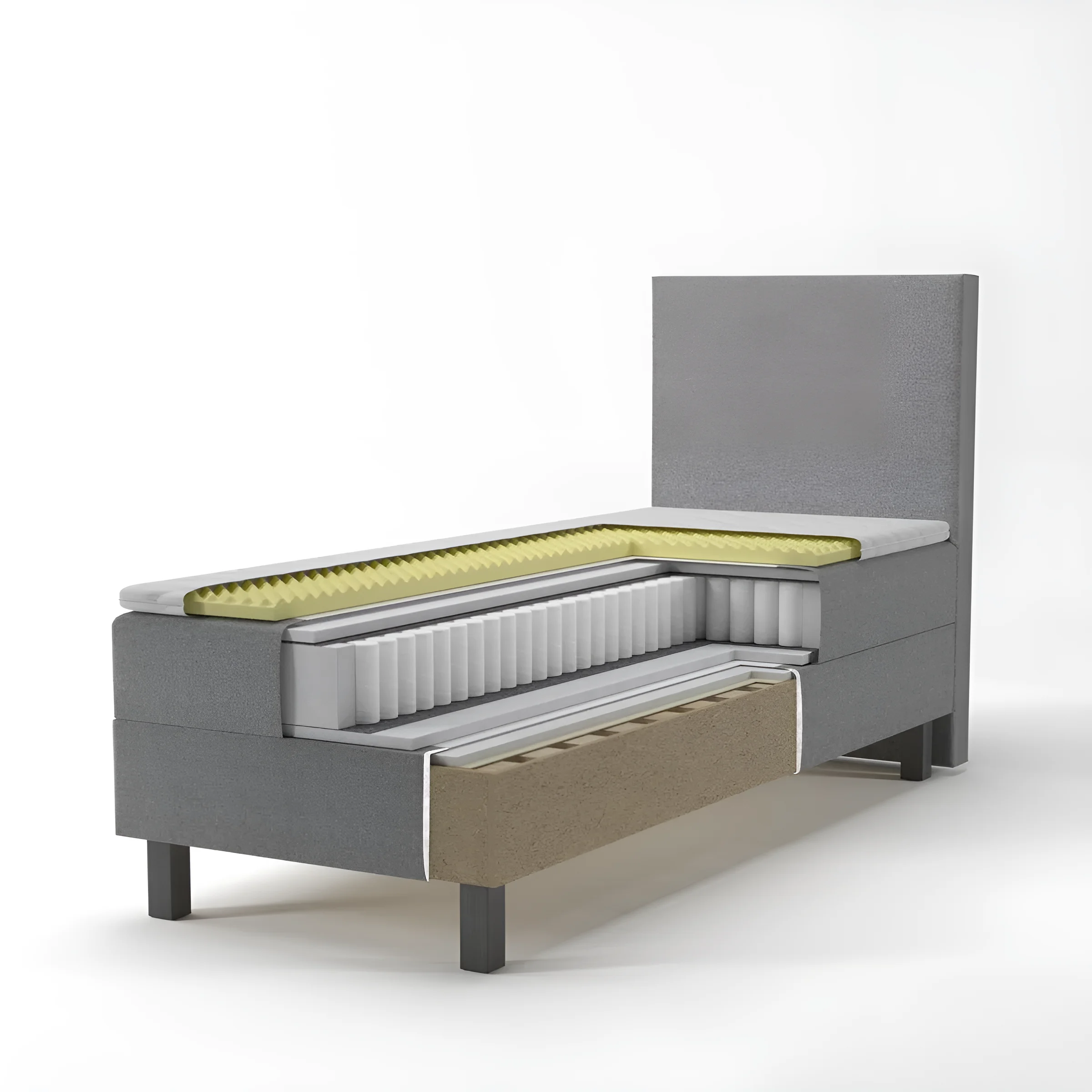 Спальна система Gerda 90x200: сучасний дизайн, ортопедичний матрац, надійний каркас, сірий колір, MebelTops.