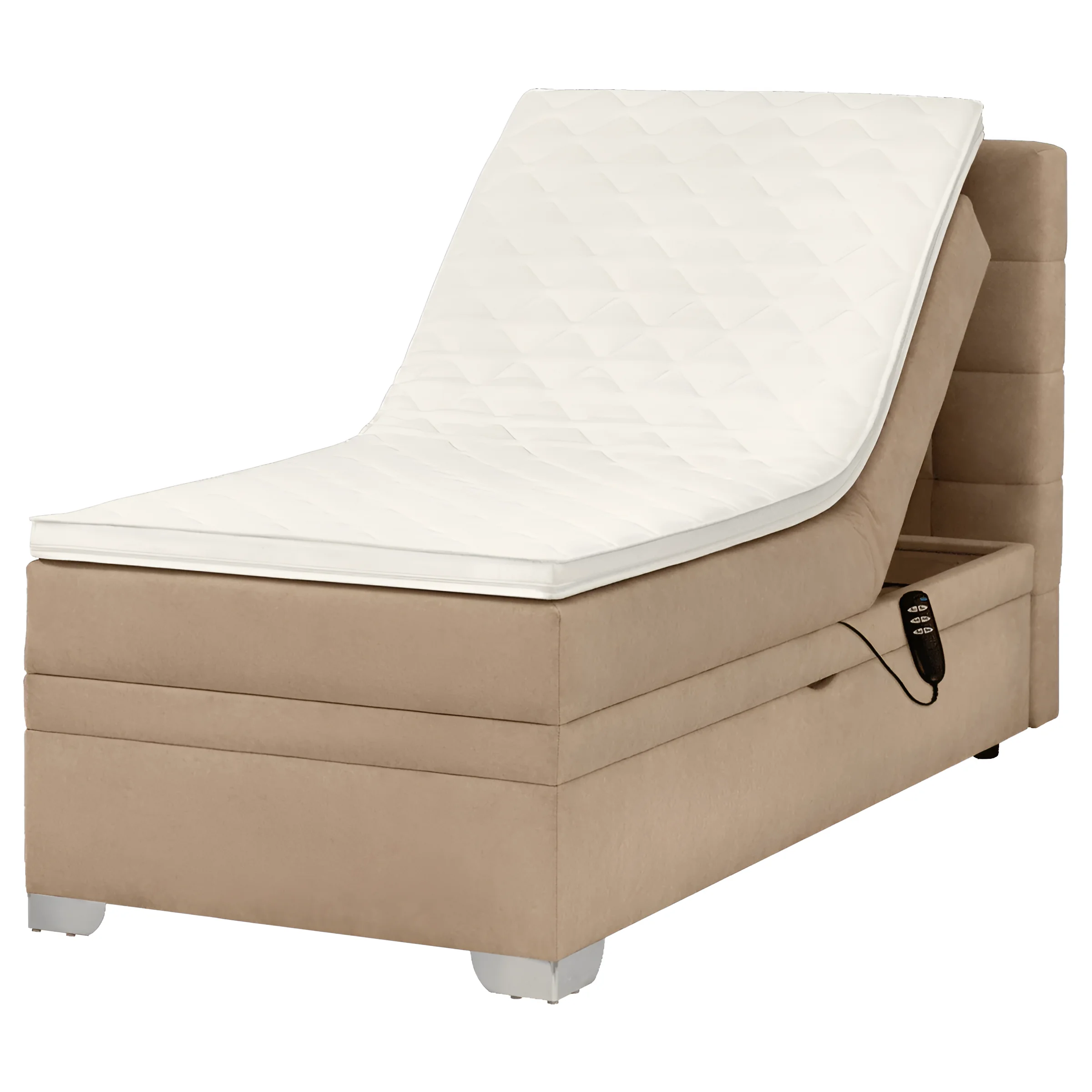 Кровать с регулируемым основанием Lucky motion 90x200 см, бежевый цвет, современный дизайн, комфорт и удобство для сна и отдыха.