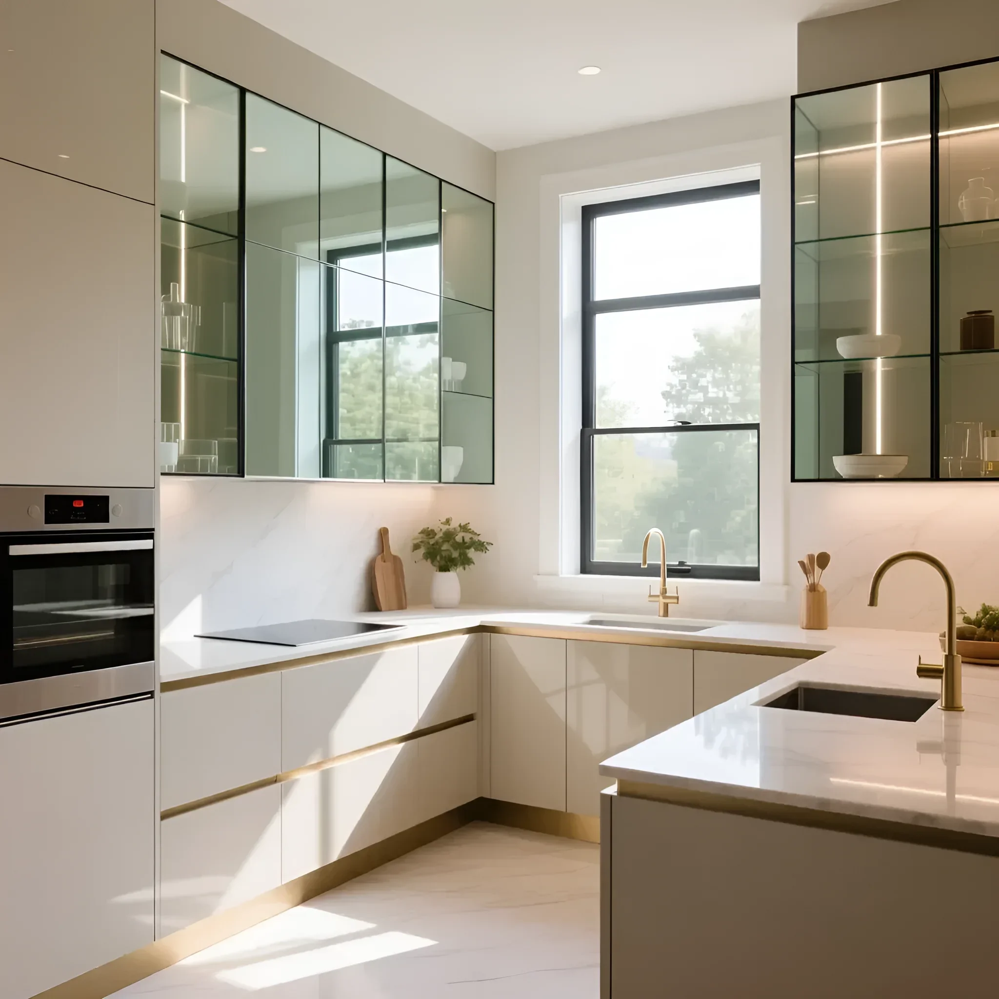 Зображення розділу 'поради дизайнера: секрети візуального розширення простору' у статті про Як правильно розставити меблі в маленькій кухні: