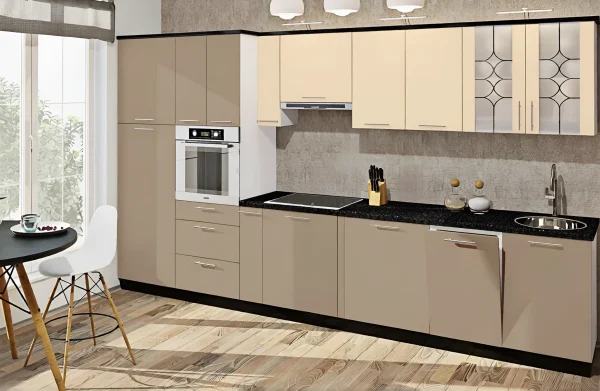 Küchenblock "Öko" 2,4 m gerade Vanille