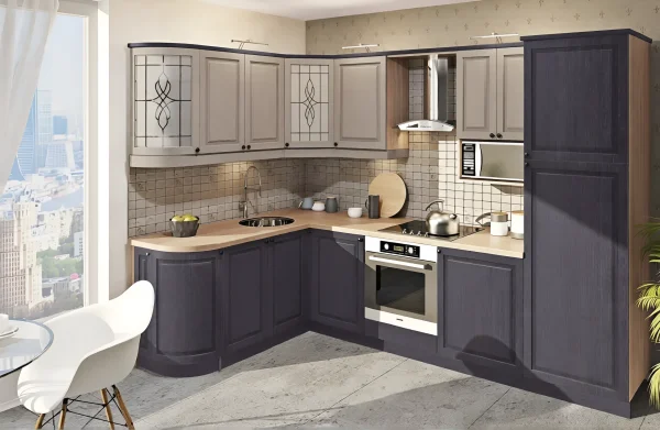 Modular Kitchen "Diamant" 2.8 x 2 meters Corner White, Graphite