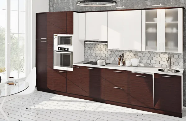 Modular Kitchen "Eco" 3.6 m Straight White, Wenge