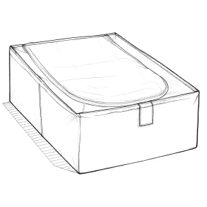 Контурное изображение Box №27 на 2 отдела, шир.41 см, гл.50 см, выс.18 см, идеальное решение для хранения вещей.