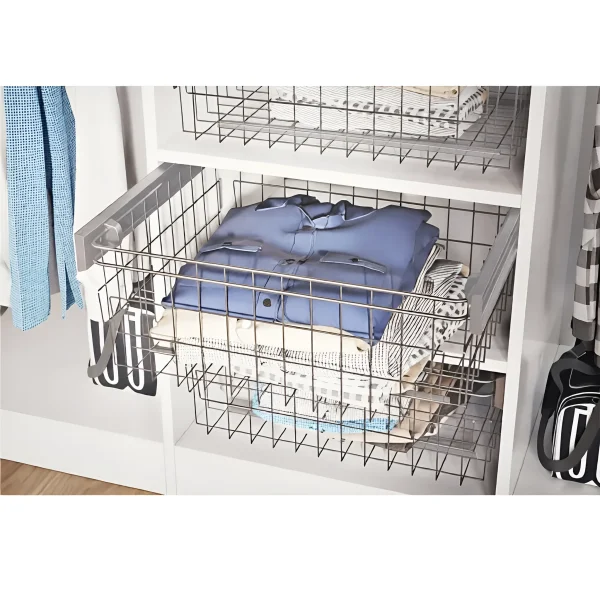 Pull-out metal laundry basket