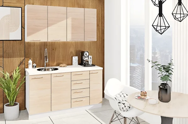 Kitchen from warehouse "Eco" 1.5 m straight Sonoma Oak