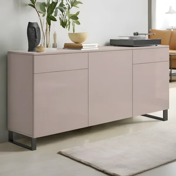 Beige Kommode Flex 1,5 m Spanplatte Front Toffi für Spielzeug
