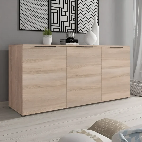 Große Kommode Flex 150 cm Spanplatte Front Natur-Eiche für den Flur