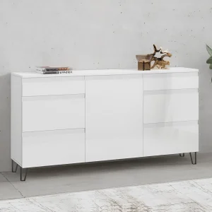 Современный белый комод альфа ручка Flex 1,5м с МДФ фасадом, идеально подходит для хранения белья. Элегантный дизайн с металлическими ножками для MebelTops.com.