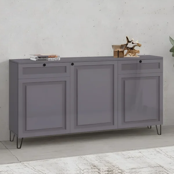 Chest of drawers Atlanta Flex 1.5 meters painted MDF Graphite for the living room