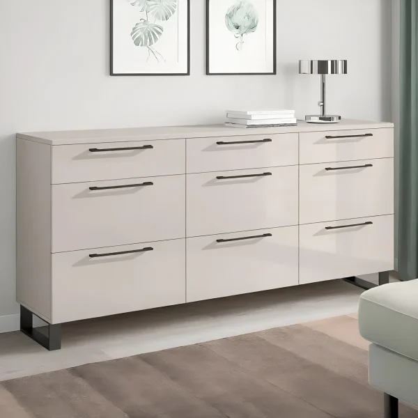 Kommode Flex 1,5 Meter mit Schubladen, Spanplattenfront Kaschmir für das Zimmer
