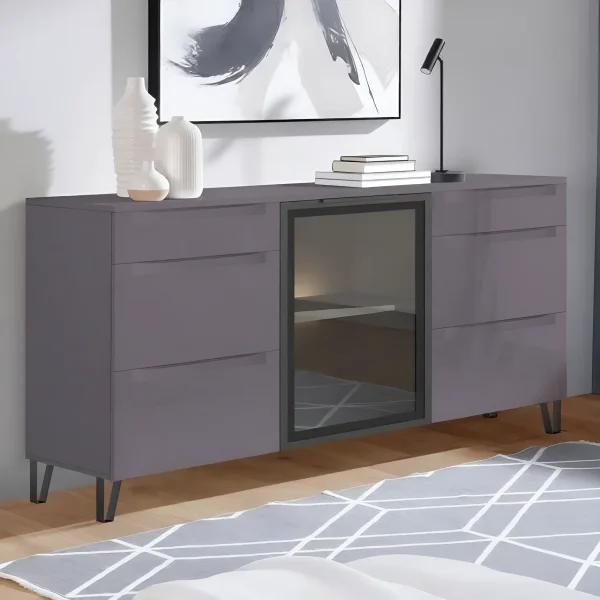 Chest of Drawers for Living Room Flex 1.5 m Painted MDF Graphite for Hall