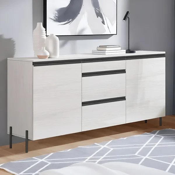 Flex Pedestal Cabinet 150 cm Chipboard Facade Whitewashed Oak for Hallway